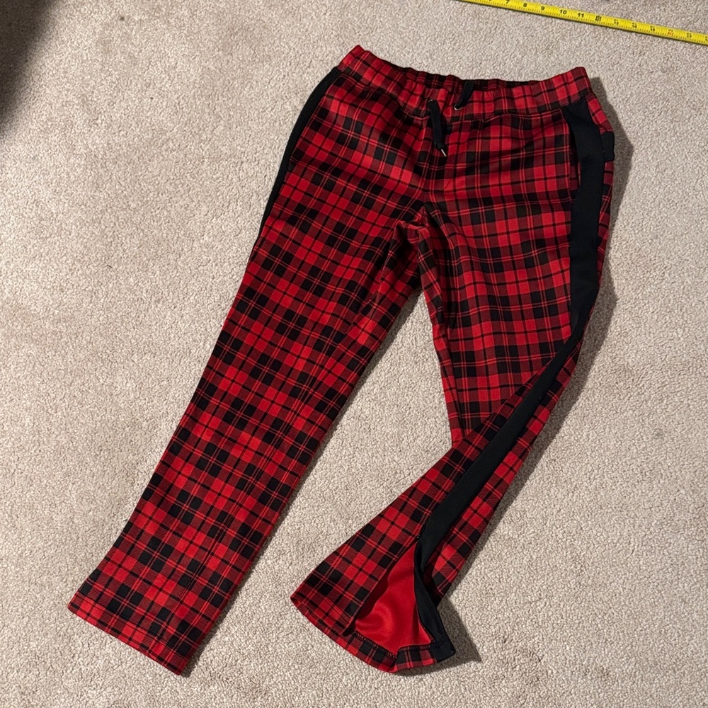 Pam & Gela Red and Black Plaid Track Pants